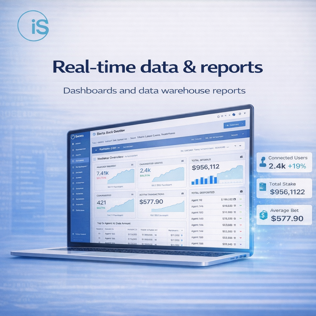 Dati e report in tempo reale — dashboard e report del data warehouse nel Back Office di iSBets